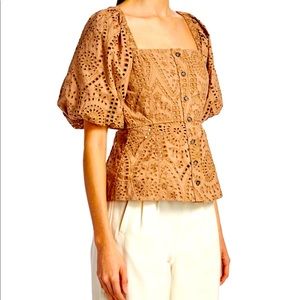 GANNI Broderick Anglaise Top - NWT EUR Size 34
